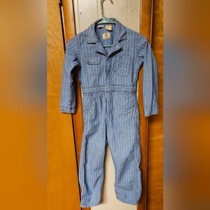 Vintage Big Ben Kids Striped Blue Coveralls